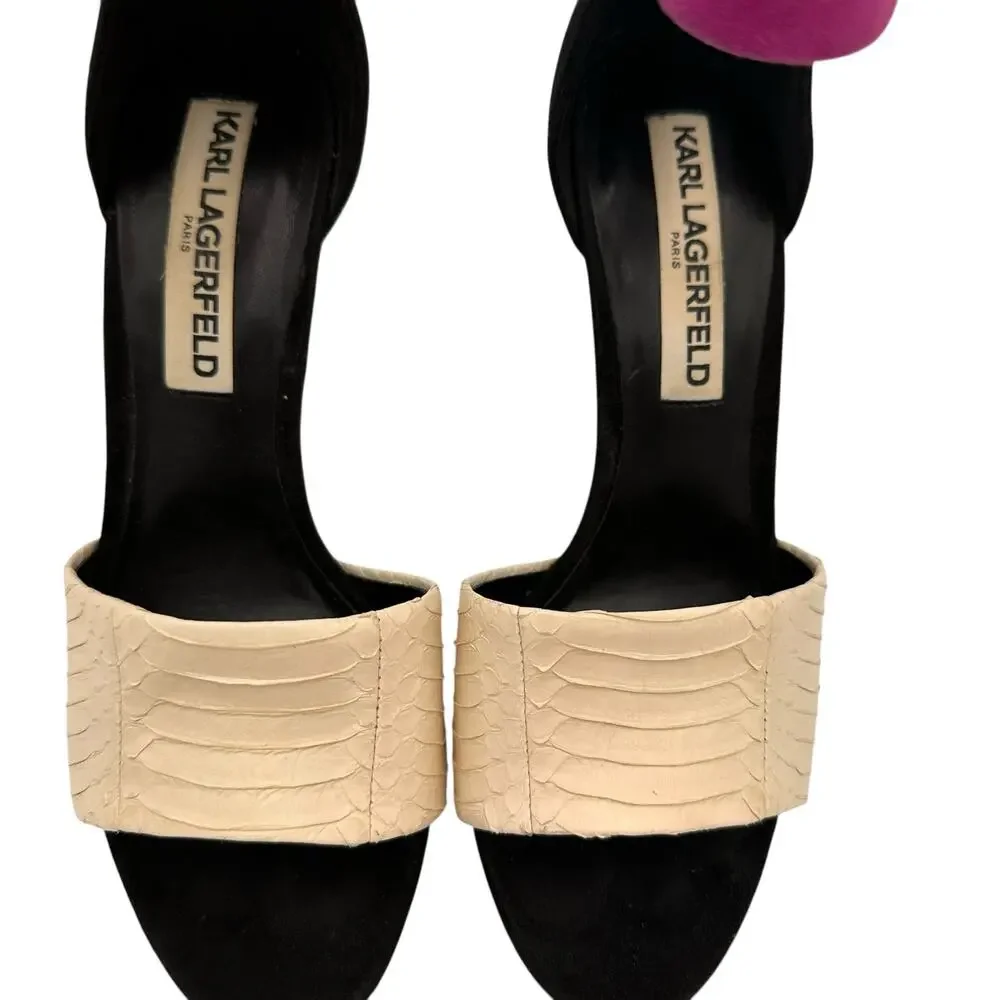 Karl Lagerfeld Snake Laken High Heels Size 7.5